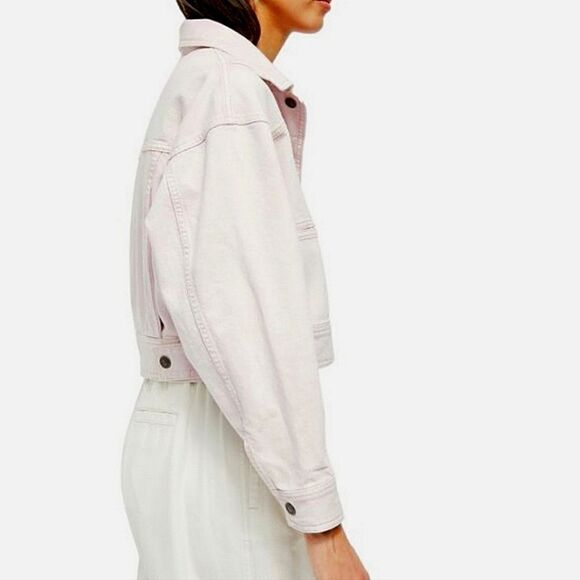 Free People Star Crossed Sorbet Denim Cropped Jacket - Picture 4 of 16